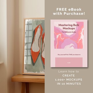 DIN A Vertical Frame Photoshop Mockup Template for Art Display, A2 Wood Frame in Bedroom Scene PSD, Photoshop Frame Mockup