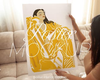 Minimalistisches Wandbild-Mockup: DIN A-Format, 50 x 70 cm (PSD)