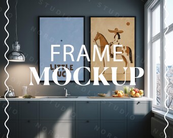 Vertical ISO Frame Mockup Photorealistic PSD, Print Wall Art Scene, Smart Object Template