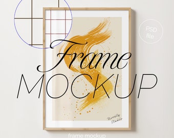 Frame mockup light wood DIN A 4, White Frame Wallpaper Mockup, Wooden frame mockup, Vertical black frame mockup, Japandi frame mockup BUNDLE