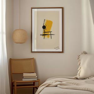 DIN A Vertical Frame Photoshop Mockup Template for Art Display, A2 Wood Frame in Bedroom Scene PSD, Photoshop Frame Mockup