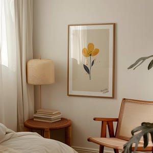 Wood Frame Mockup, A2 Vertical, Japandi Style (PSD Template) image 6