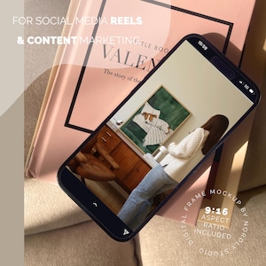Social Media Wall Art Mockup Video With Person, 1x1 & 9x16 Aspect Ratio for Reels, PSD Animated Mockup, Video Mockup Home Interior MOV