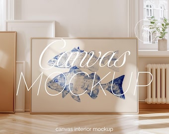 Minimalist Light Wood Frame Mockup: Japandi Scandi Style (PSD)