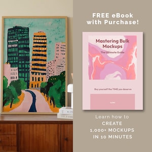 Social Media Wall Art Mockup Video With Person, 1x1 & 9x16 Aspect Ratio for Reels, PSD Animated Mockup, Video Mockup Home Interior MOV