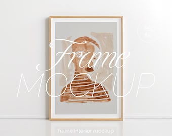 Light Wood Frame Mockup: Minimalist Scandinavian Style (PSD)