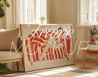 Glas Landschaft Rahmen Mockup: DIN A, Horizontal PSD Vorlage (Digitaler Download)