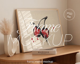 DIN A Landscape Frame Mockup: Art & Print PSD Template (Digital Download)