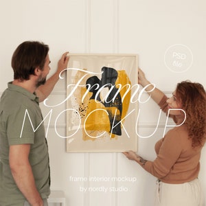 Glazen lijstmodel met stel, DIN A-verhouding, dunne houten lijst, PSD Photoshop-mockup, lijstmodel echtgenoot echtgenote, lijstmodel familiepartners