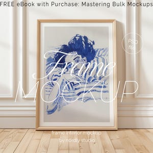 Minimal Vertical Frame Mockup - Thin Wood Wall Display