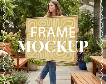 Horizontal Frame Mockup Photorealistic PSD, 3x2 Ratio Wall Art Scene, Smart Object Template