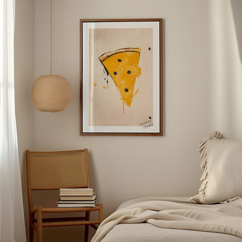 DIN A Vertical Frame Photoshop Mockup Template for Art Display, A2 Wood Frame in Bedroom Scene PSD, Photoshop Frame Mockup