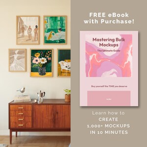 Six frame mockup bundle, set of six frame mockups, set of 6 frames with person, frame gallery mockup, wall gallery mockup light wood