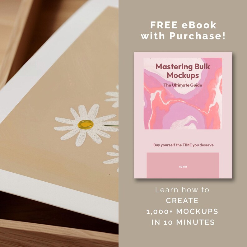 Close Up Frame Mockup, Poster Frame on the Table, Frame Mockup Flat Lay DIN A, Lying Frame Mockup, PSD Photoshop Mockup, Minimalist Modern