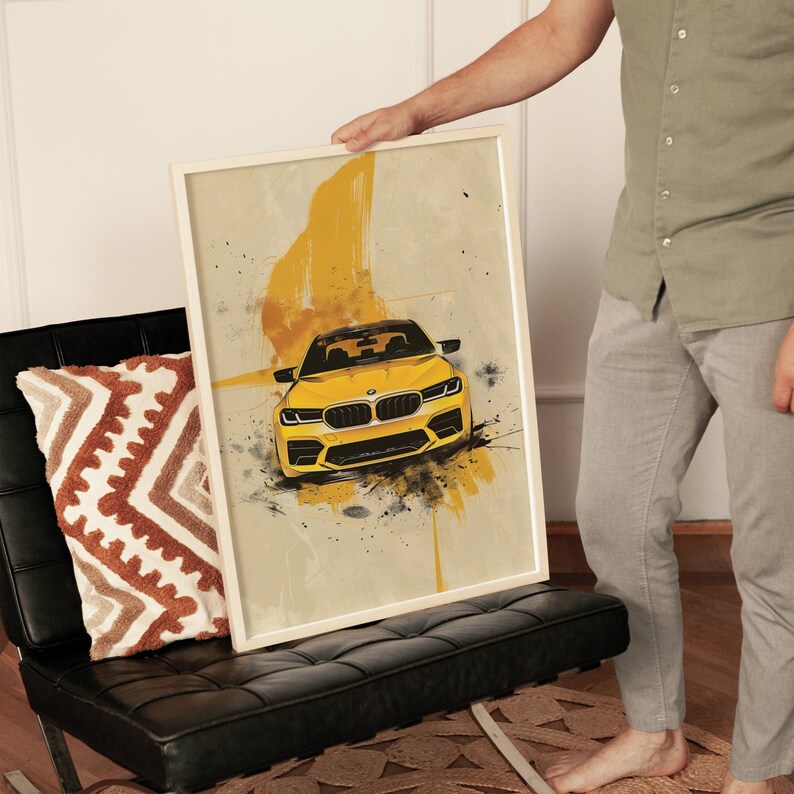 Frame Mockup With Person, DIN A Ratio, Thin Wood Frame Mockup with Man, PSD Photopea Mockup, Frame Mockup Home Interior, Luxury Frame Mockup