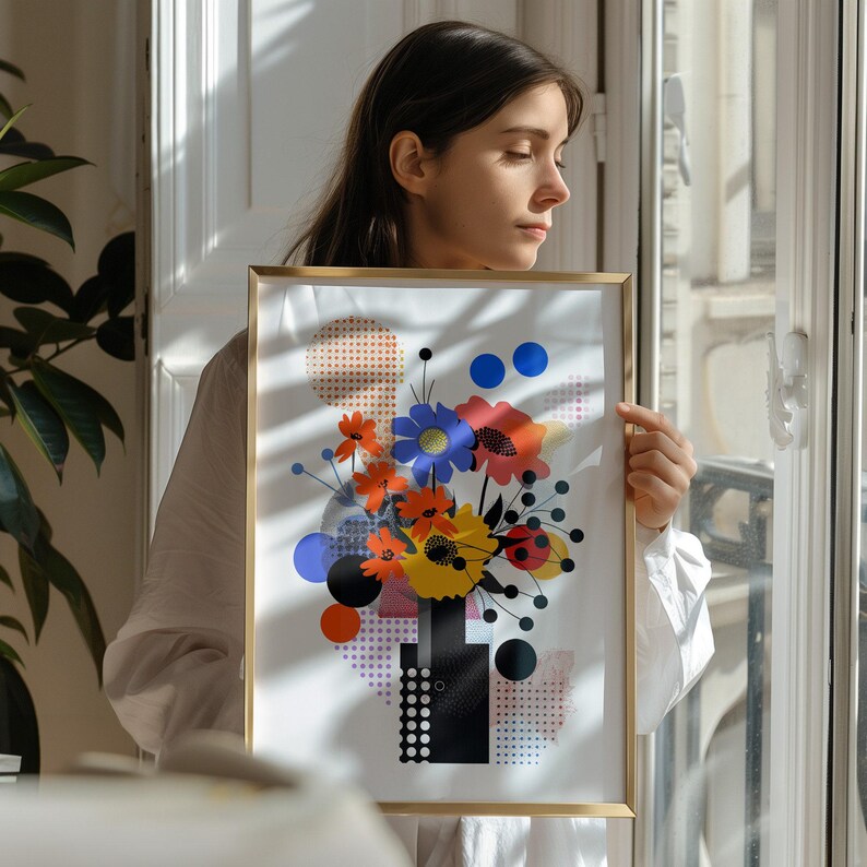 Mockup van een dun houten frame: Boho interieur (PSD) afbeelding 7