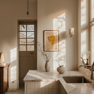 Kitchen Frame Mockup: Vertical Thin Wood Design (Editable PSD) image 6