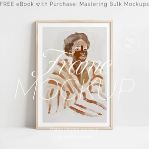 Maqueta de marco de madera clara: estilo minimalista escandinavo (DIN A 4)