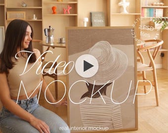 Wall Art Reel Video Mockup: DIN A, 1x1 & 9x16 PSD Animated Mockup