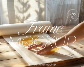 Minimalist Poster Mockup: DIN A Ratio, Close-Up PSD Frame