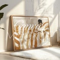 Horizontal Framed Canvas Mockup, Landscape Floater Frame Mockup, ISO DIN Ratio, Thin Wood Floating Frame, PSD Photoshop Mockup, Large Mockup product logo