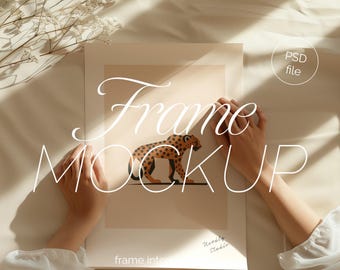 Minimalistische posterlijst mockup: DIN A-verhouding, PSD-bestand