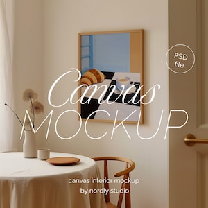Frame Mockup, Framed Canvas Mockup, DIN A Ratio, Kitchen Wooden Frame Mockup, PSD Photoshop Mockup, Floater Frame Mockup, Wall Art Mockup