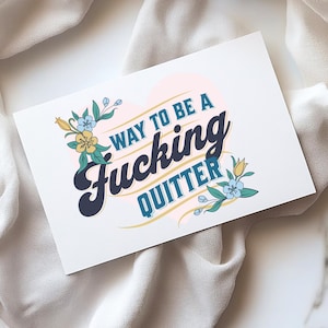 Biglietto di anniversario "Way To Be A Quitter Sobrie", divertente biglietto di auguri per la sobrietà, biglietti per la sobrietà, regali per la sobrietà, regali per la sobrietà, biglietto per la sobrietà per lei