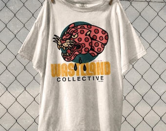 Comfort Colors Traditional Tattoo Wasteland Collective Panther Graphic Tee, Edgy Streetwear Vintage Heavyweight Unisex Top