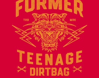 Former Teenage Dirtbag Trendy Tiger and Lightning Bolt PNG | Funny Grunge Graphics