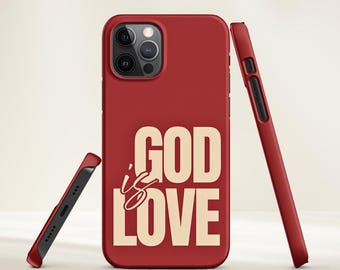 God Is Love Snap case for iPhone® Aesthetic Phone Case, Christian Phone Case, Scripture Case, Jesus Case, Faith Bible Verse Design
