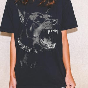Comfort Colors Doberman T-Shirt, Vintage Dog Graphic Tee, Oversized Streetwear Shirt