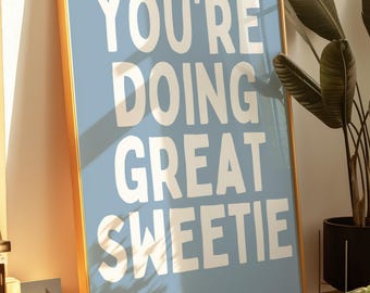 Fazendo um ótimo querido pôster motivacional sem moldura arte de parede tipográfica pôster moderno citação inspiradora impressão decoração de quarto para ela