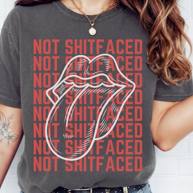 Not Shitfaced Funny Addiction Recovery T-shirt, Comfort Colors Tee, Vintage Rocker T-Shirt, Sober Shirt, Sobriety T-Shirt, Grudge Shirt