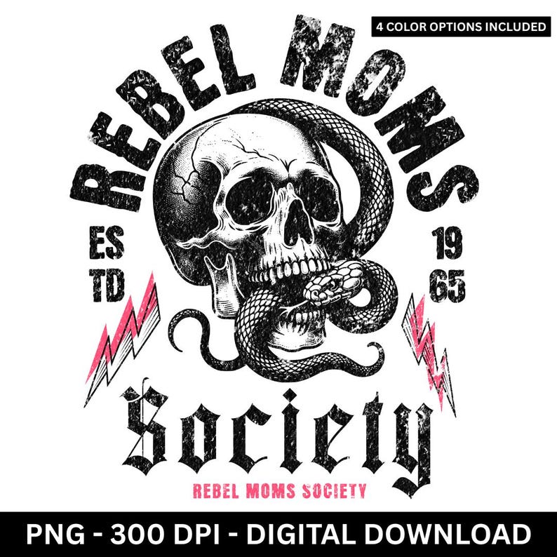 Rebel Moms Society Distressed Skull PNG, T-Shirt Designs, Grunge T-Shirts, Skull PNG, T-Shirt Designs, Adult Humor Sarcastic PNG