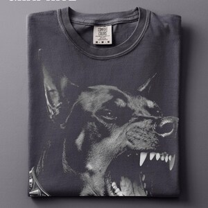 Comfort Colors Doberman T-Shirt, Vintage Dog Graphic Tee, Oversized Streetwear Shirt