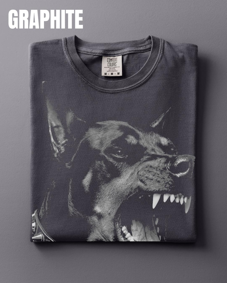 Comfort Colors Doberman T-Shirt, Vintage Dog Graphic Tee, Oversized Streetwear Shirt