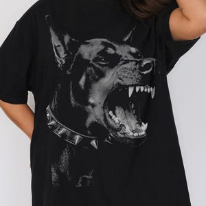 Comfort Colors Doberman T-Shirt, Vintage Dog Graphic Tee, Oversized Streetwear Shirt