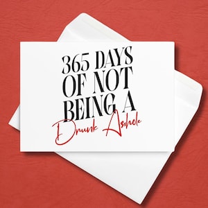 面白い禁酒1年カード、禁酒記念日の贈り物