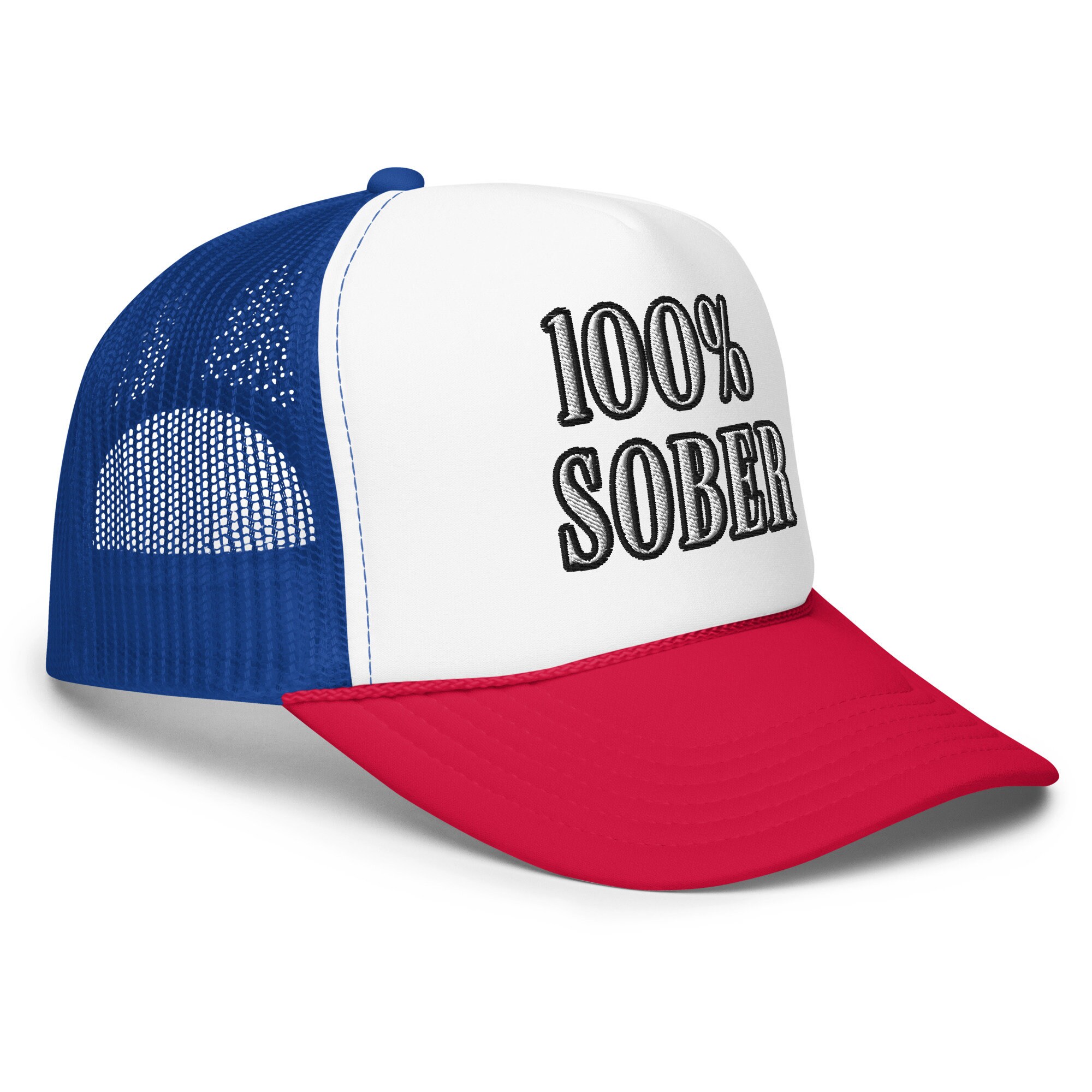 NX 'Just For Today' Embroidered Trucker Hat - Sobriety Recovery AA NA Flat Bill High Crown Cap - View #3
