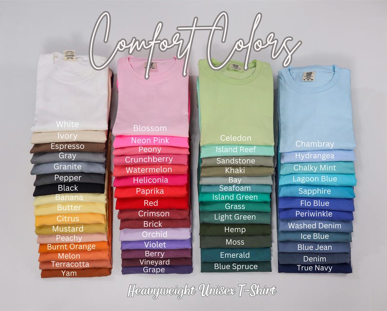comfort colors color chart