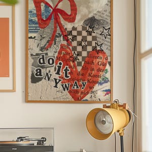 Póster sin marco con letras recortadas de revista Do It Anyway, arte de pared de álbum de recortes vintage, impresión de moda, impresión de cinta, impresión de periódico