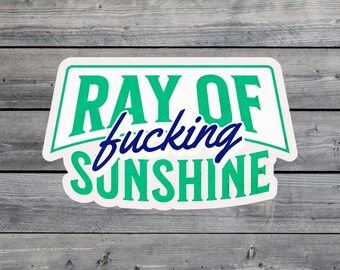 Sticker Ray Of Sunshine, grappig scheldwoord, vinyl in retrostijl
