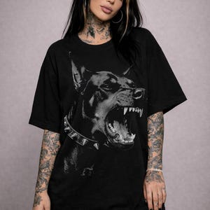 Comfort Colors Doberman T-Shirt, Vintage Dog Graphic Tee, Oversized Streetwear Shirt
