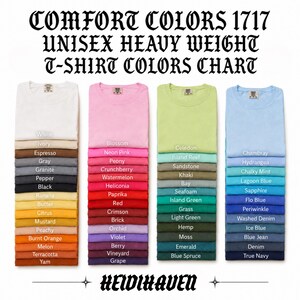comfort colors 1717 color chart