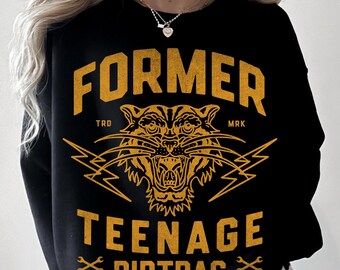 Former Teenage Dirtbag Distressed Vintage Pullover Sweatshirt | Funny Grunge Streetwear Crewneck