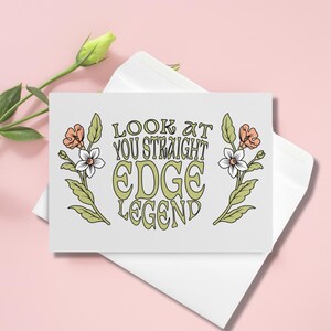 Carte d'anniversaire sobre Legend Legend, Cartes sobres drôles pour elle, Carte florale, Cadeau sobre pour elle, Cadeaux sobres, Cartes sentimentales