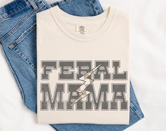 Koszulka Feral Mama Comfort Colors, koszulka z grafiką w stylu western
