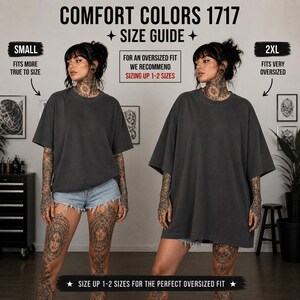 comfort colors 1717 size chart