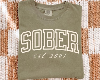 Custom Sobriety Date Comfort Colors T-Shirt, Recovery Gift
